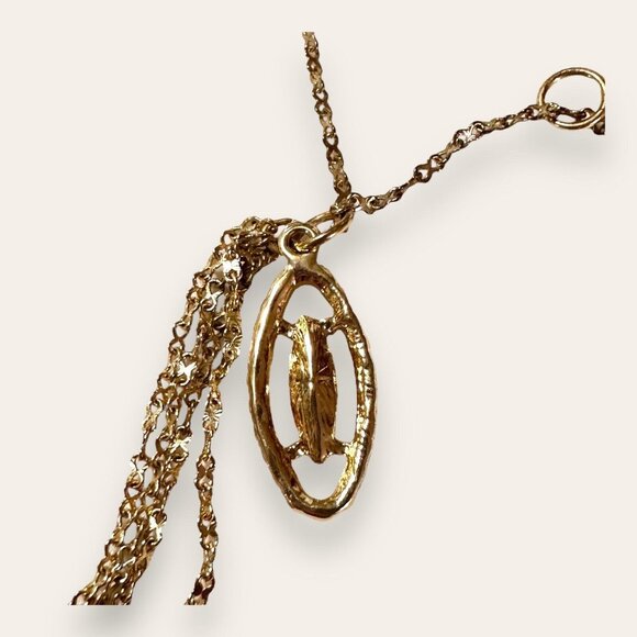 NY & Co Gold Tone Charm Necklace 26” Statement Eclectic Comment Gift EUC - Picture 9 of 16